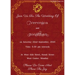 Kerala Christian Theme-wedding card, maroon theme invite cards