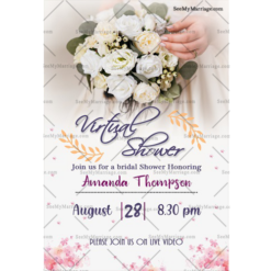 Rain Of Roses Bridal Shower Invitation Card Single Automation Card