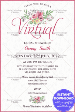 A Beautiful Bridal Ceremony Virtual Bridal Shower Card