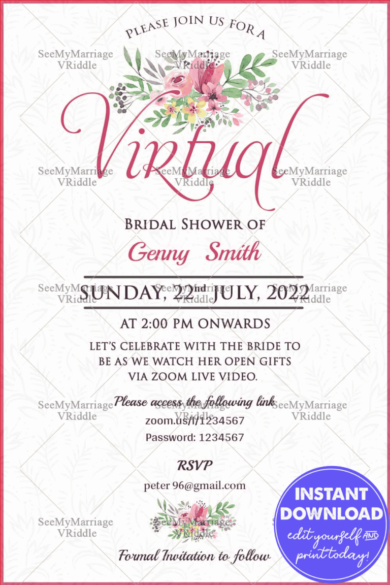 A Beautiful Bridal Ceremony Virtual Bridal Shower Card