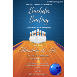 Bachelor Party Bowling Card Automation Card Blue Verson