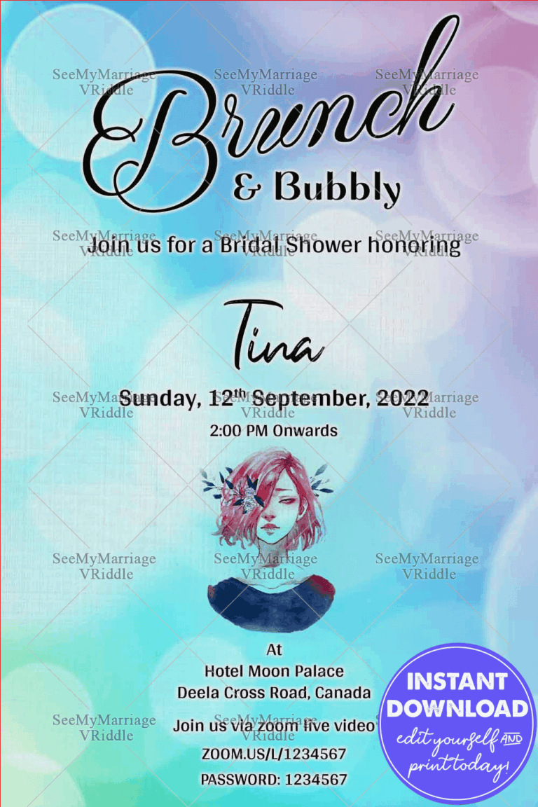 Bokeh Theme Bridal Shower Save The Date Whatsapp Card