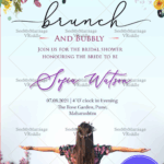 Brunch With Bubbly Lavender Floral Theme Bridal Shower Invitation Card