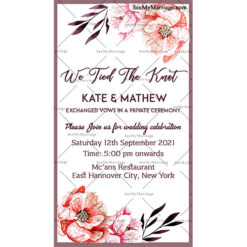 Celebrating The New Life Floral Theme Reception Invitation Card With White Background
