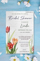 Floral, watercolor, bridal shower, texture, cream
