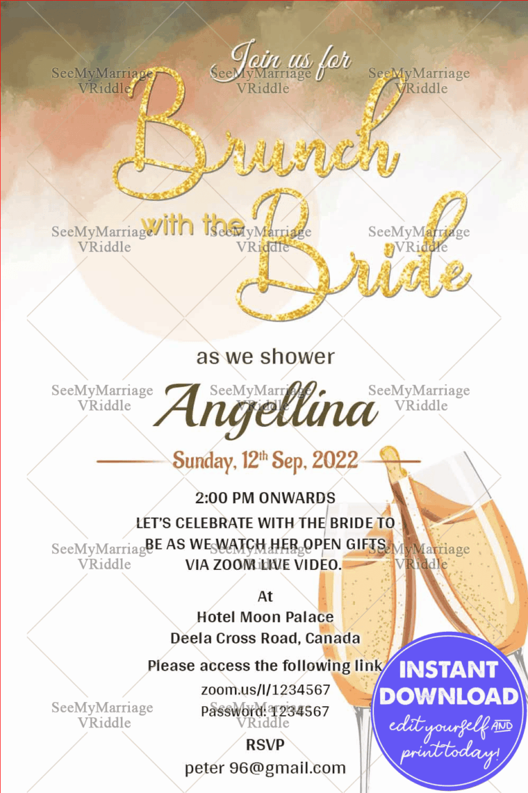 Golden Bridal Shower Save The Date Ecard, Glitter, Cocktail Glasses, Watercolor