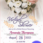 Rain Of Roses Bridal Shower Invitation Card