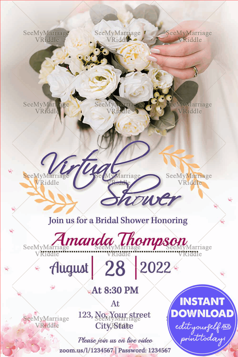 Rain Of Roses Bridal Shower Invitation Card