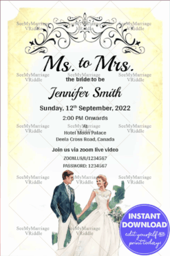 Vintage Theme Bridal Shower Save The Date Ecard