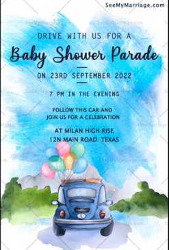 Baby Parade Baloons And Car Theme Baby Shower Animated Gif