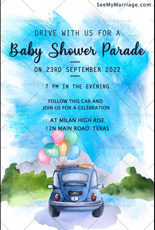 Baby Parade Baloons And Car Theme Baby Shower Animated Gif