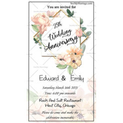 Celebrating Our Happily Ever After 25th Wedding Anniversary Invitation Card