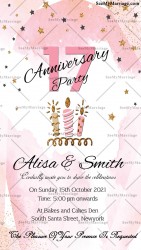 christian anniversary card, pink theme western anniversary card, simple anniversary card