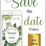 Tropical Leaf Theme Western Wedding Video Invitation | ID: 11666