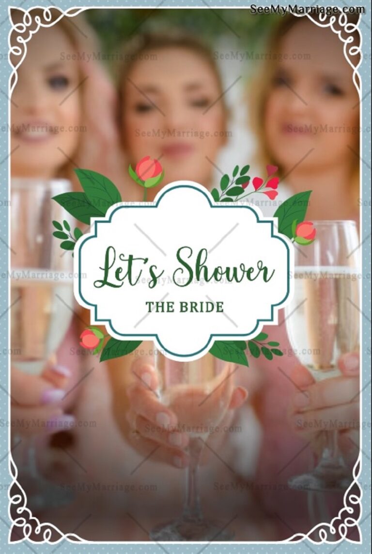 Floral Theme Bridal Shower Party Save The Date Invitation Video