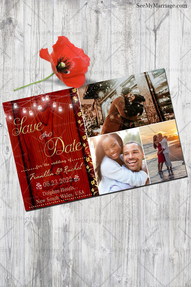 Wedding Save The Date Ecard, Wood Texture, Floral Designs