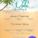 Tropical Beach Destination Save The Date Wedding Invitation