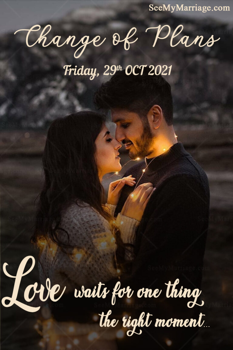 Change Of Plans Announcement, Save The Date Card