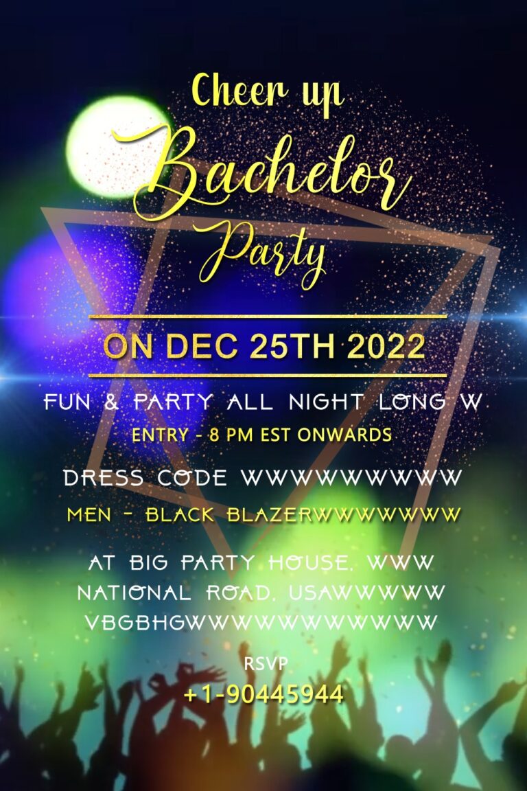 Bachelor Party Cheer Up Save The Date With Pub Dancing Animation | ID: 11697