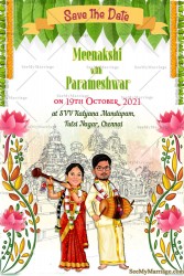 Tamil, Caricature, Traditional, Sehnai, Dancing, Lungi, Saree, Temple, Floral Hangings, Lotus flower designs, Arcade, Tambi