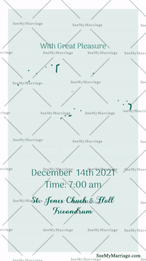 Wedding Announcement Invitation, Green Theme Floral Watercolor Revealing Background | ID: 11696