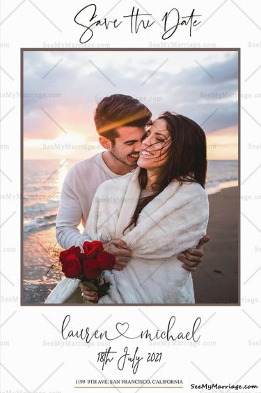 White theme, Photo Frame, Post Card, Candid Image, Sea, Beach, Water, Sky, Sunset, Modern E-card, Save the date