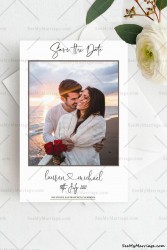 White theme, Photo Frame, Post Card, Candid Image, Sea, Beach, Water, Sky, Sunset, Modern E-card, Save the date