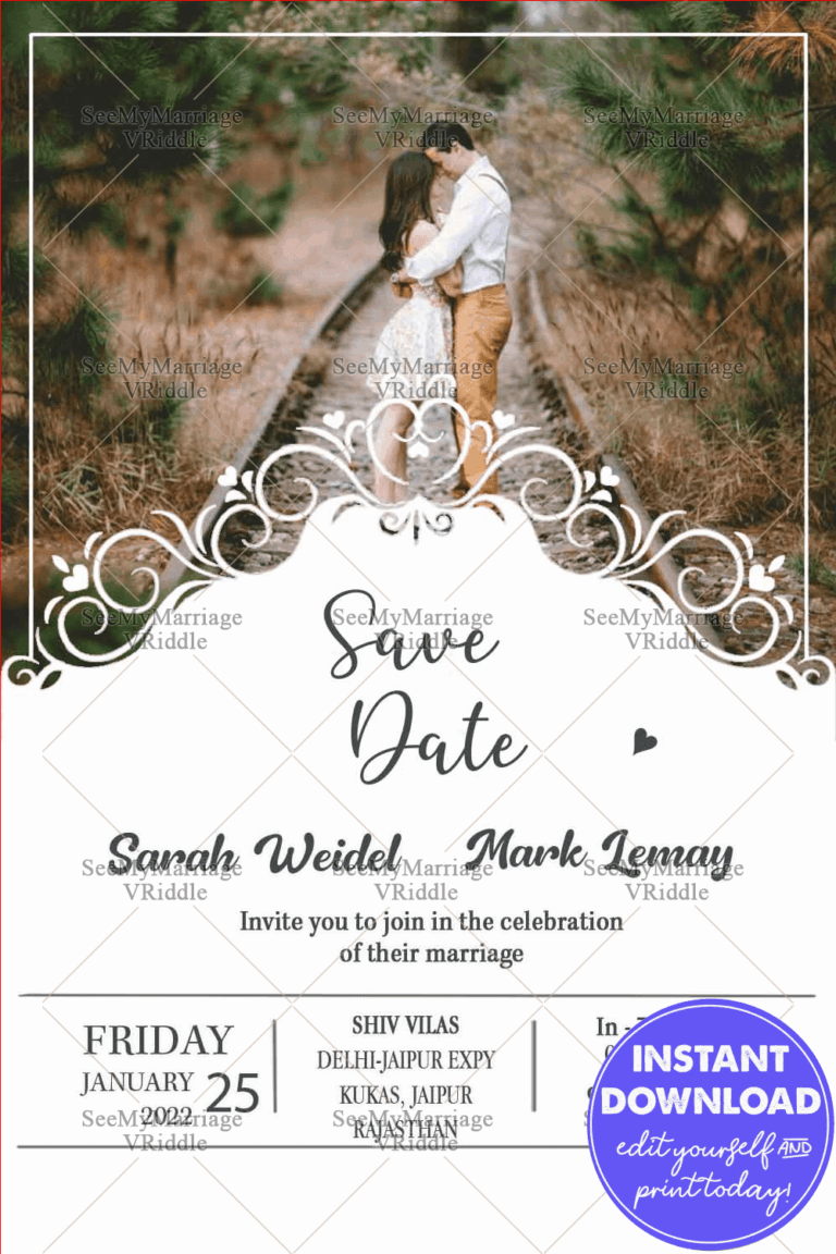 Save The Date Vintage Love Card With Couple Photo