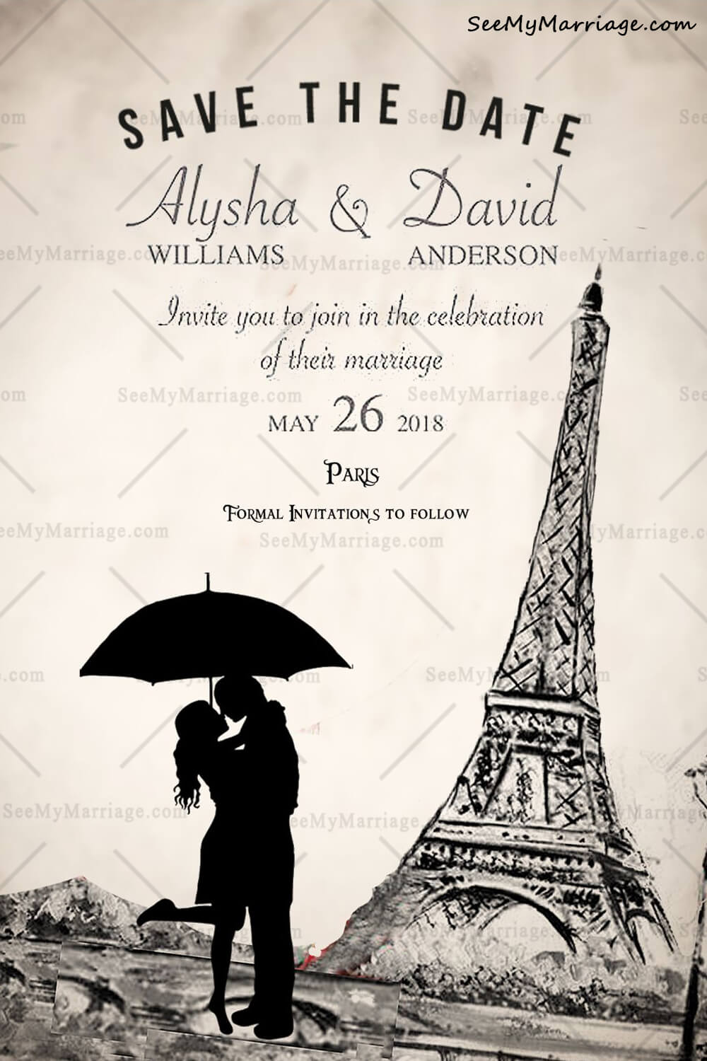 Love, Paris, Eiffel Tower, Sketch, Roughen Edges, Brown, Texture Ecards, Umbrella, Hug, Cartoon