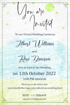 Simple White Theme Virtual Wedding Invitation Card