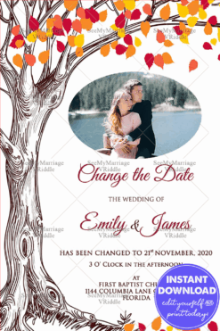 Wedding Date Change Whatsapp Card