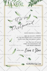 wedding postpone announcement, New date Announcement, Wedding Date postponed announcement card, new save the date card