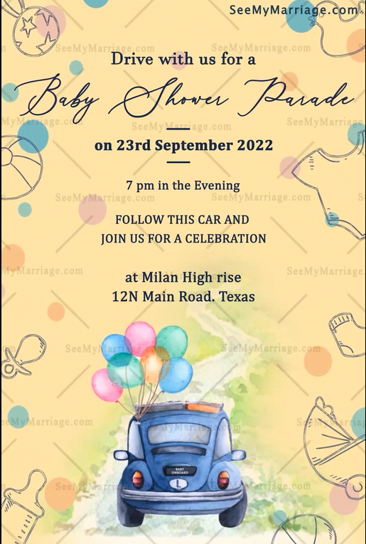 Baby Parade Balloons And Car Theme Baby Shower Animated Gif | ID: 11693