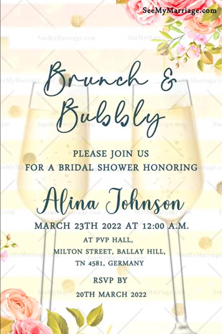 Bridal Shower Pink And Gold Theme Invitation Gif | ID: 11446 | ID: 11676 | ID: 11684