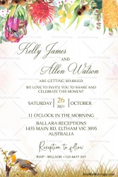 australian wedding card, kookaburra wedding card, save the date card, wedding save the date