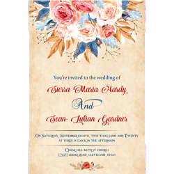 Rusty Floral Wedding Card