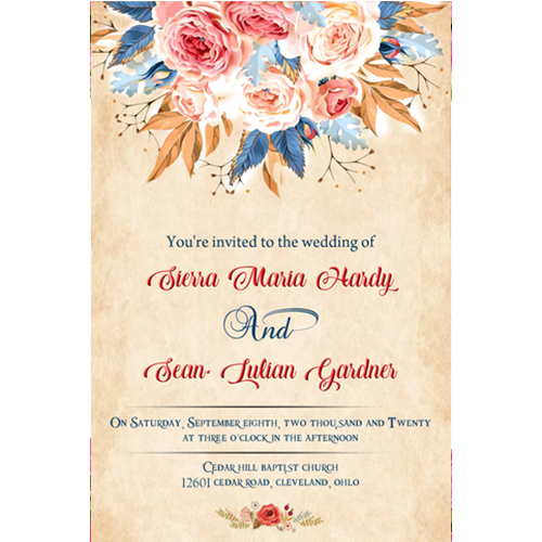 Rusty Floral Wedding Card Automation