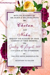 Floral, Spring, Save the Date, Wedding Card, Modern, Watercolor, Roses, Flowers, Red