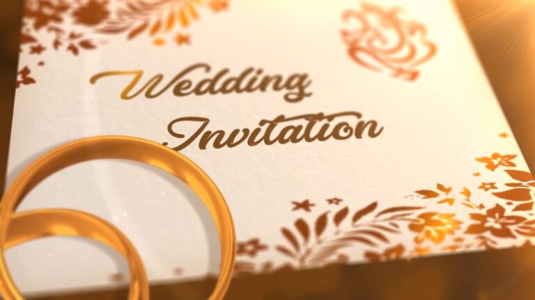 Golden Ring Wedding Invitation With Pictures In 4k