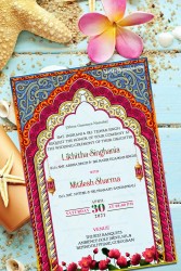 north indian wedding card, traditional wedding card