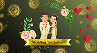 Traditional, Hindu, South Indian, Arranged, Green, Malayalam, Kerala, Cartoon, Floral, Elegant, Golden, Wedding Card, Video
