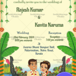 Traditional Malayalam Wedding Invitation Card