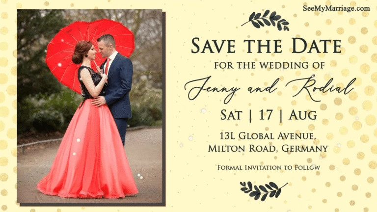 Cream Theme Postcard Save The Date Wedding Invite Animated Gif | ID: 11797