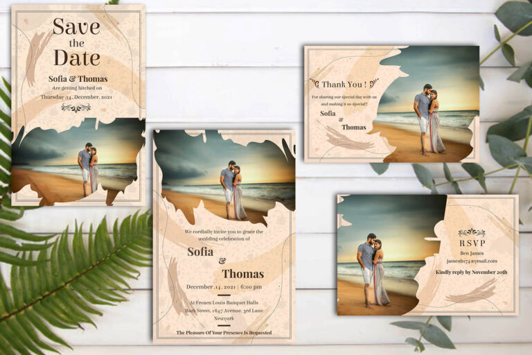Elegance Wedding Invitation Suite With Pattern Design