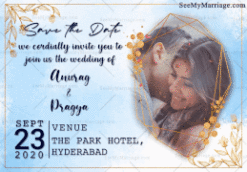 Blue Theme Western Wedding Gif Save The Date With Photo | ID: 11791