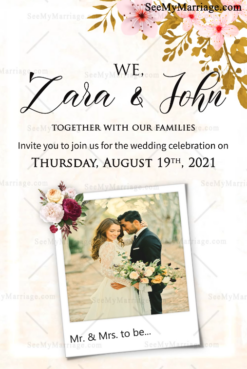 Cherry Blossoms Wedding Save The Date Video Invitation | ID: 11810