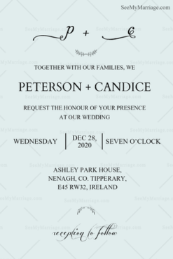 Simple Wedding Day Invitation Card