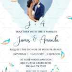 Simple Modern Wedding Heart Decoration Invitation Card