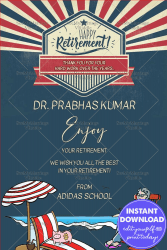 Retro Theme Retirement Party Invitation Card