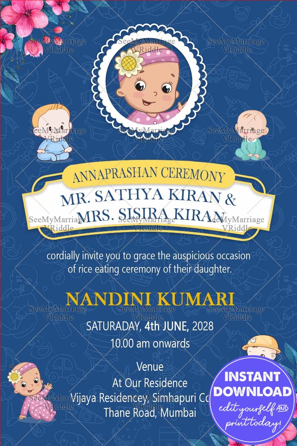 A Cute Annaprashan Ceremony Invitation Card